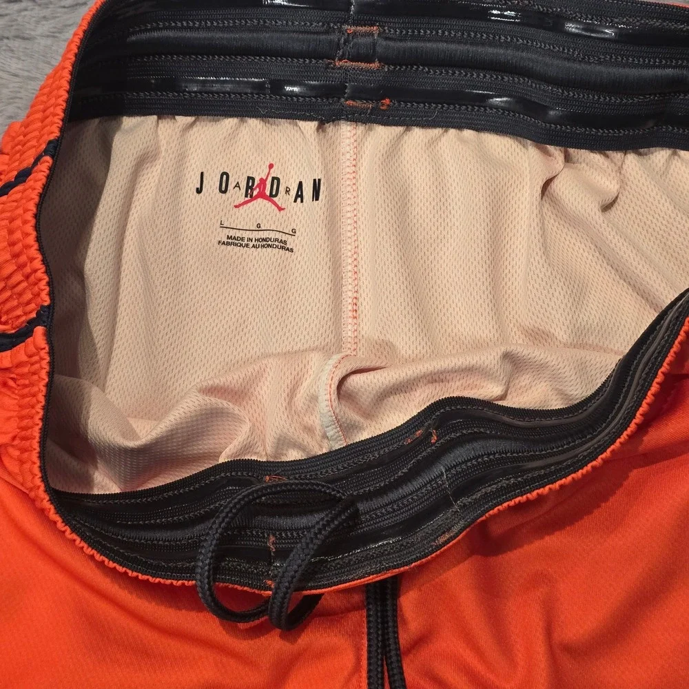 Jordan Quai 54 Basketball Shorts Mens Large Orange Black Mesh Athletic 445591
